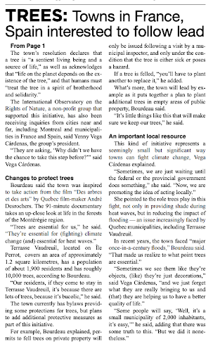 Photo de l'article de Joshua Allan dans le journal The 1019 Report.